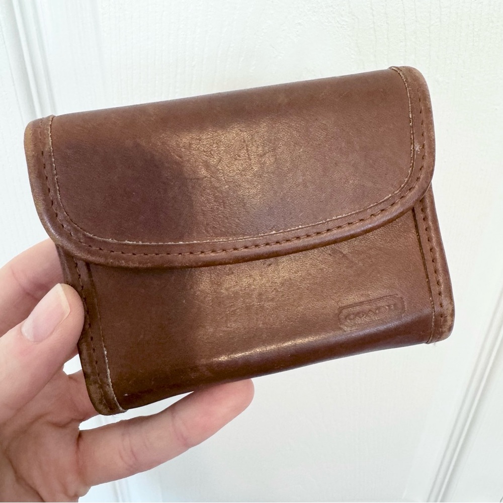 Coach Vintage Brown Leather Wallet & Key Case
